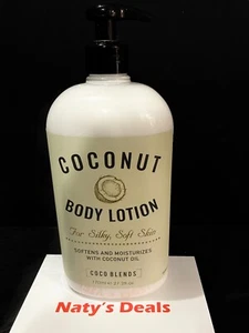 COCONUT BODY LOTION FOR SILKY, SOFT SKIN MOISTURIZES 27 0Z HOME & BODY CO - Picture 1 of 3