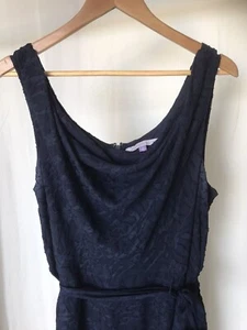 Luxe By Carmen Marc, navy textured floral a-line formal dress, size 16 - 18 - Picture 1 of 8