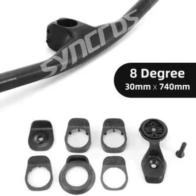 28.6mm 8 Degree Full Cabon Fiber MTB Bicycle Integrated Handlebar 740mm - Image 1 of 4