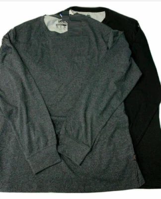 Lee Men's Long Sleeve 2 Pack Stretch Pocket Tee (Black/Charcoal, XL) NWT - Image 1 of 2