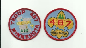 SCOUT BSA TROOP 487 FOREST LAKE MINNESOTA 2 DIFFERENT PATCH NORTHERN STAR CNCL ! - Picture 1 of 1