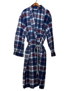 Vintage Beacon Pilgrim Blanket, heavy Blue Plaid bath robe 50s - Picture 1 of 14