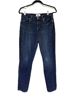 Pantalones de mezclilla para mujer PAIGE Kylie Crop 28 puño enrollado 28x27 púrpura profundo lavado oscuro Foto 1 de 4