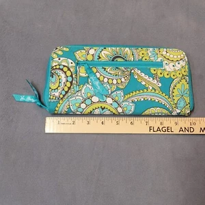 Vera Bradley Peacock Green Teal Travel Passport Wallet Clutch - Picture 1 of 8