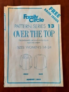FAMILY CIRCLE #13 LADIES OVERSIZED SHIRT FLOUNCED COLLAR 14-24 PLUS UNCUT - Picture 1 of 1