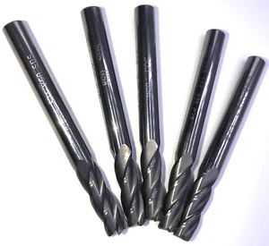 5 pcs 1/4" 4 flute carbide end mill USA made, bulk, SGS square end Lenght 2.5" - Picture 1 of 9