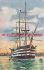British Navy, HMS Victory in Portsmouth Harbor, G & P Ltd Nelson Series