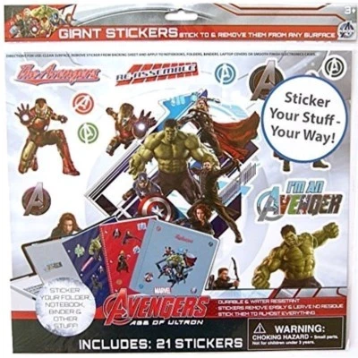 Pegatinas gigantes Marvel Avengers pegar y quitar en cualquier lugar Hulk Iron Man uso escolar Foto 1 de 4