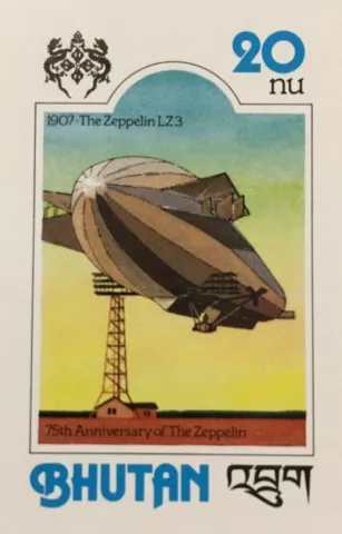 SPECIAL LOT Bhutan 1978 SC 245 - Zeppelin - Full Sheet of 40 - IMPERF Cover