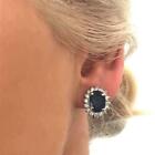 Diana Medium Stud Earrings Handmade Blue Sapphire Antique Trending jewelry Gift