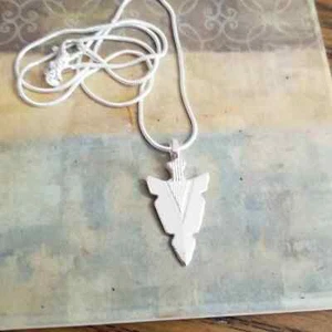 Sterling Silber Herren Pfeilspitze Halskette Pfeil Anhänger Herren Halskette Tribal Speer - Bild 1 von 8