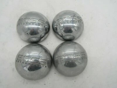 SET OF 4 USED BOSS MOTORSPORTS AEWC 3148 CHROME WHEEL RIM CENTER CAPS WITH WIRE - Image 1 of 3