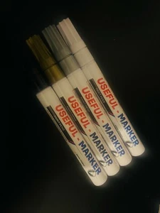 METAL PAINT PEN OIL MARKER WATERPROOF ,PERMANENT ON RUBBER,PLASTIC, CAR TYRE ETC - Picture 1 of 18