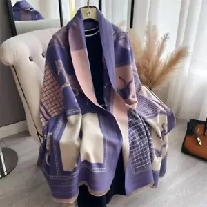 2024 Luxury Horse Print Scarf for Women Warmer Winter Cashmere Pashmina Scarves - Picture 1 of 31