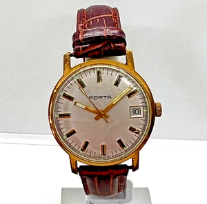 Reloj Porta Vintage Trabajo Hombre Automático Alemania Muñeca Fecha Rara Funciona Antiguo Retro - Imagen 1 de 24