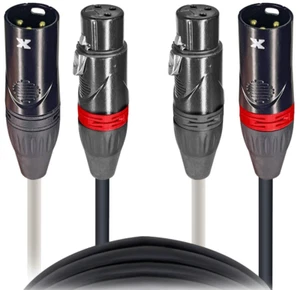 ProX XC-DXLR05 5' Ft. Balanced Dual XLR-M to Dual XLR-F High Performance Cable - Picture 1 of 8