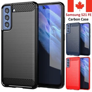 Coque résistante TPU en fibre de carbone antichoc pour Samsung Galaxy S21 FE - - Photo 1 sur 11