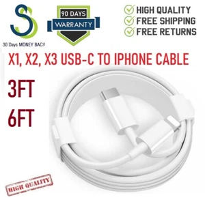 Cable cargador rápido USB-C a iPhone de 3 pies / 6 pies OEM USB-C para iph 13 12 11 - Imagen 1 de 8