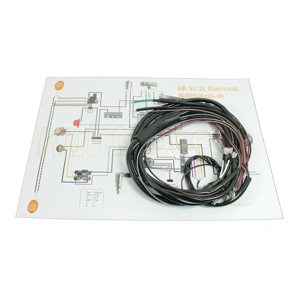 Kabelbaum Kabel Satz für Simson KR51 Schwalbe Star Sperber Schaltplan Elektrik - Bild 1 von 1