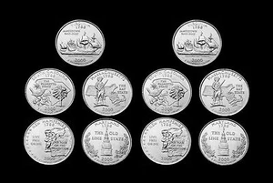 2000 P+D Massachusetts Maryland No Carolina Virginia New Hampshire Bank Roll Set - Picture 1 of 2