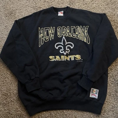 New Orleans Saints Nutmeg Sweatshirt XL Black NFL Vintage 90s Sportswear Retro - Image 1 of 4