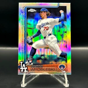 2025 Topps cromo Justin Wrobleski #38 RC refractor de novato - Los Angeles Dodgers - Imagen 1 de 3
