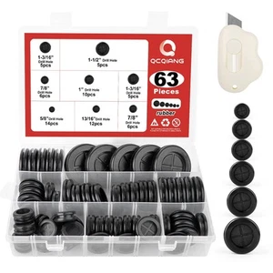 63Pcs Rubber Grommet Kit, Drill Hole Firewall Hole Plugs Wire Protection, 6 S... - Picture 1 of 7