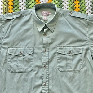 Cabelas Safari Series Shirt Men's XL Green Guide Hunting Short Sleeve Button Up - Picture 1 of 6