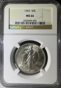 1943 50c Silver Walking Liberty Half Dollar NGC MS66 (005) - Picture 1 of 2