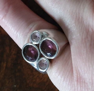 Silberring von ESPRIT mit 2 Amethysten und 2 Rosenquarzen, 925 Silber - Bild 1 von 10