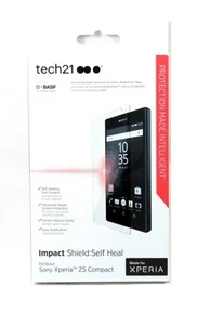TECH21 IMPACT SHIELD SELF HEAL FOR SONY XPERIA Z5 COMPACT NON-UV Black - Picture 1 of 4