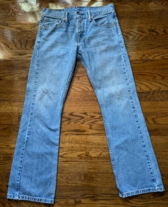 Levi's 527 Slim Bootcut Mens Jeans Size 31x30 (Real 32x30) Light Wash Distressed - Picture 1 of 20