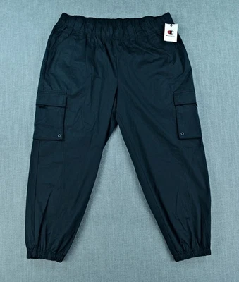 Champion Pants Women's 2XL Black Activewear Woven Cargo Jogger Stretch NWT - Image 1 of 4