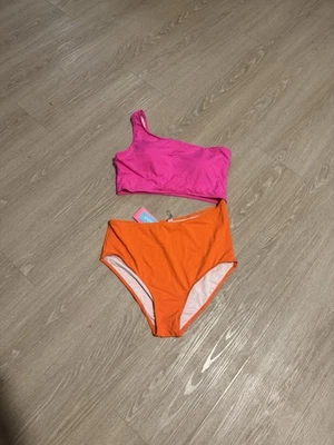 Conjunto de bikini naranja y rosa #ropa de baño #verano #playa talla L Foto 1 de 4
