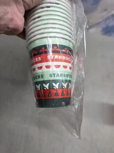 🔥 Starbucks Coffee Disposable Paper Cups 48 8oz Short Christmas Holiday Party - Picture 1 of 8
