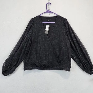 Banana Republic Women's Lg Sheer Long Sleeve V-Neck Pullover Blouse Cocktail - Picture 1 of 12
