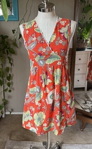 Dangerfield Red Green Sleeveless V-Neck Sundress, size 12 - Picture 1 of 9