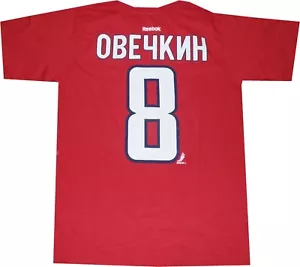 Washington Capitals Alex Ovechkin Reebok Language Red Throwback Shirt New tags - Picture 1 of 5