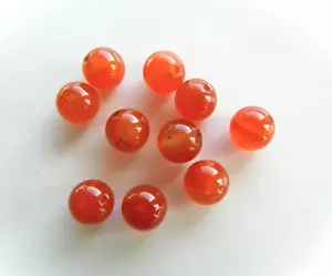 Carnelian, 8mm Smooth Round Beads, Nice Colour, Bag Of 10 Beads - Picture 1 of 1