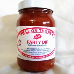Hell On The Red Hot Party Dip Salsa 16 Oz Glass Jar - Picture 1 of 3