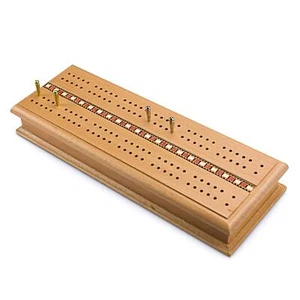 Games Deluxe Solid Wooden Cribbage Board Game Set Italian Inlaid and Storage ... - Picture 1 of 5