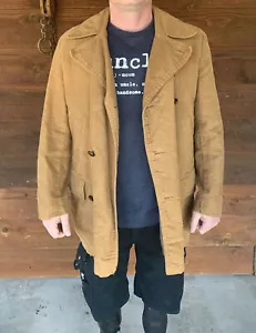 Vintage 70s Europe Craft Leather Suede Men's Jacket size 44 - Wool - Picture 1 of 12