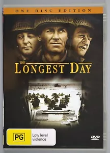 THE LONGEST DAY John Wayne Richard Burton 1962 OOP WW2-D-DAY Aus DVD - Picture 1 of 3