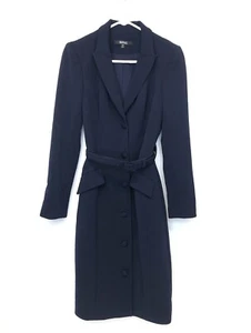 Badgley Mischka Collection Bodycon Jacket Dress w/Belt Size Navy Blue - Picture 1 of 6