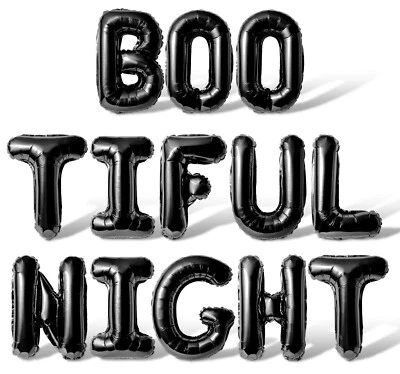 BOO TIFUL NIGHT Letra Globo Banner - Hágalo usted mismo Decoraciones de Fiesta de Halloween Foto 1 de 4