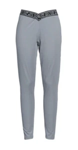 Roberto Cavalli Klasse V-Taille Logo Leggings grau geschmückt mit schwarz & weißem Borte M - Bild 1 von 7