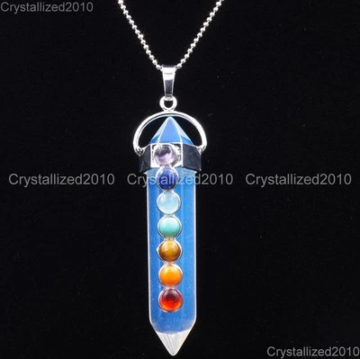Piedras Preciosas Naturales Hexagonales Punta Coloridas Colgante Dije Cuentas Curación Foto 1 de 4