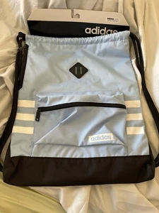 Adidas Light Blue/Black/White Sack Backpack - Picture 1 of 8