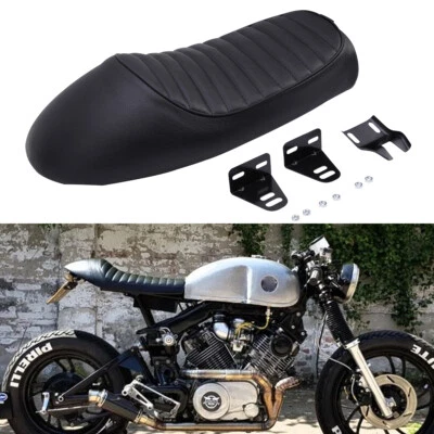 PU Driver Solo Seat Cafe Racer Saddle Black For Yamaha XV920 Virago 920 750 950 - Image 1 of 4