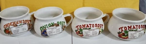 VINTAGE RECIPE SOUP BOWLS LOT OF 4 ~ 2Tomato ~ Chicken & Onion - Picture 1 of 4